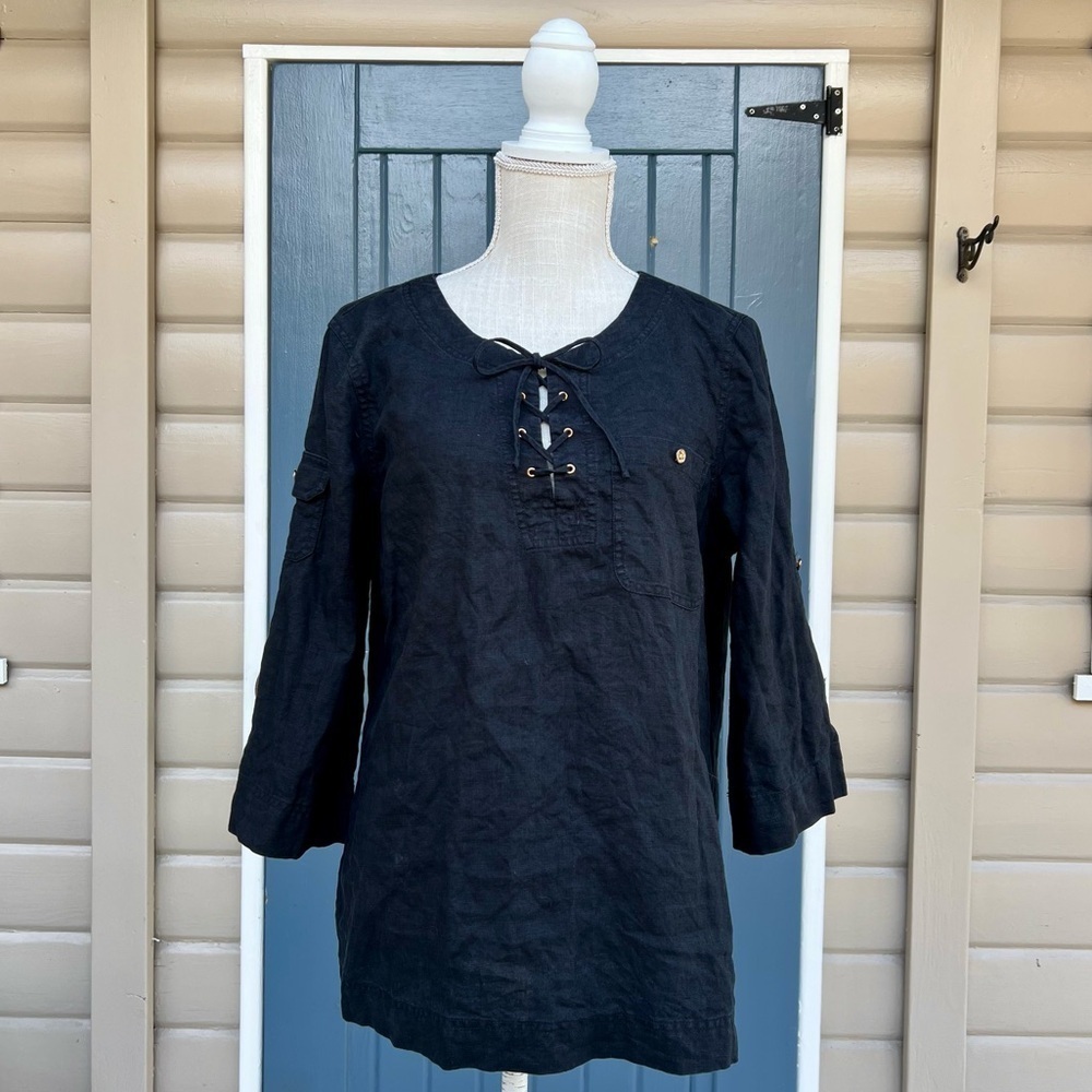 Lauren Ralph Lauren Blouse 100% Linen
3/4 Sleeve Women’s Size Large